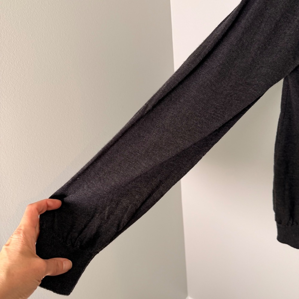 Merino Wool Made in Italy Mens Sweater (XL) Extra Fine Knit Gray Mens Layering - Picture 8 of 12